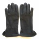Leather gloves of deer black "CAVALIER".