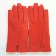 Leather gloves of lamb nasturtium " COWBOY".