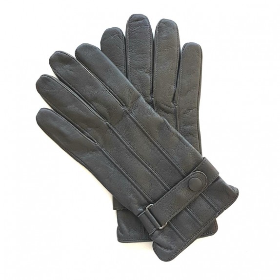 Gants en cuir d'agneau gris "ARTHUR".