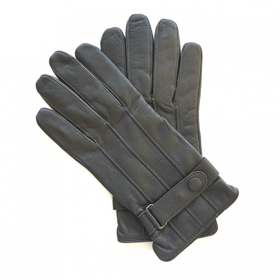 Leather gloves of lamb grey "ARTHUR"
