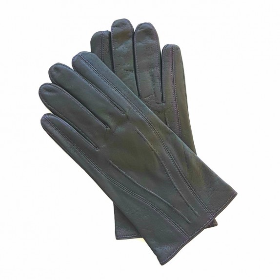 Gants en cuir d'agneau charcoal améthyste "STEEVE".