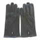 Leather gloves of lamb charcoal and amethyst "STEEVE".