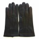 Leather gloves of lamb black and red "HENRI"