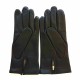 Leather gloves of lamb black and red "HENRI"