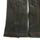 Leather gloves of lamb black and red "HENRI"