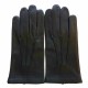 Leather gloves of lamb black and purple "HENRI"