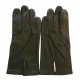 Leather gloves of lamb khaki "HENRI"