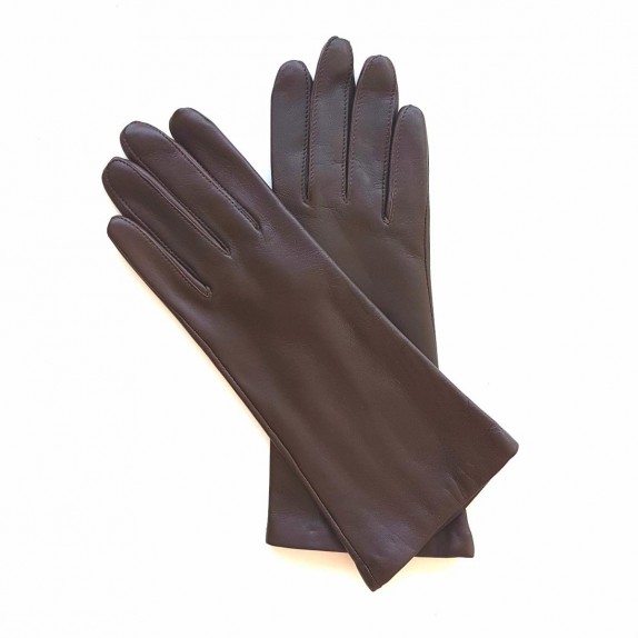 Leather gloves of lamb brown "COLINE BIS".