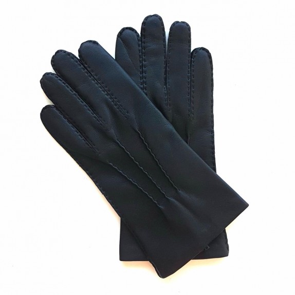 Gants en cuir d'agneau noir "PIERRE".