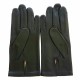 Leather gloves of lamb khaki "RAPHAËL"