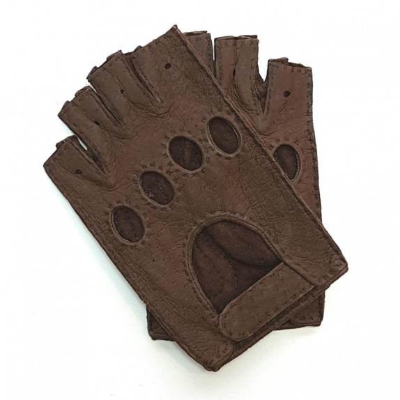 Leather mittens of peccary mink "MATHEO".