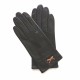 Leather gloves of lamb brown and sand "ANEMONE"