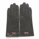 Leather gloves of lamb brown and sand "ANEMONE"