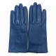 Gants en cuir d'agneau indigo "CAPUCINE".