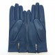 Leather gloves of lamb indigo"CAPUCINE"