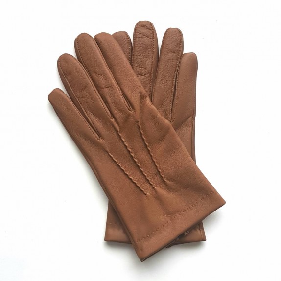 Gants en cuir d'agneau noisette "HENRI".