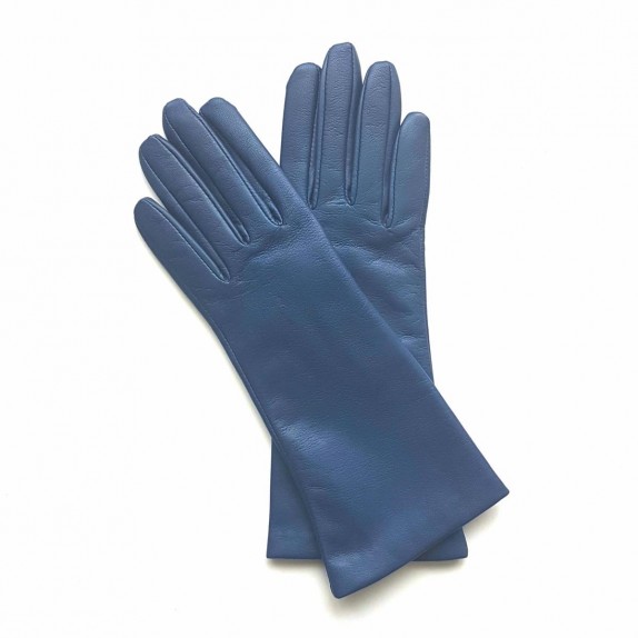 Gants en cuir d'agneau indigo "COLINE".