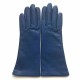 Leather gloves of lamb indigo "COLINE".