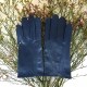 Leather gloves of lamb indigo"STEEVE".