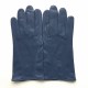 Leather gloves of lamb indigo"STEEVE".