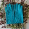 Leather gloves of lamb turquoise "STEEVE".