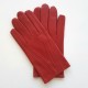 Gants en cuir d'agneau rouge "STEEVE".