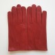 Gants en cuir d'agneau rouge "STEEVE".