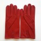 Gants en cuir d'agneau rouge "STEEVE".