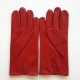 Leather gloves of lamb red "STEEVE".