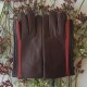 Leather gloves of lamb maroon, red, black "AKANO".