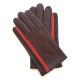 Gants en cuir d'agneau bordeaux, rouge, noir "AKANO".