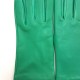Leather gloves of lamb emerald "CAPUCINE"