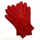 Leather gloves of lamb red "RAPHAËL".