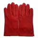 Leather gloves of lamb red "RAPHAËL".
