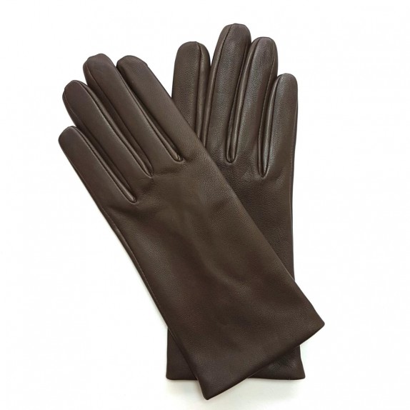 Gants en cuir d'agneau tourbe "CAPUCINE".