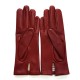 Gants en cuir rouge hermès d'agneau "CAPUCINE".