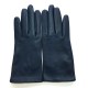 Gants en cuir bleu marine d'agneau "CAPUCINE".