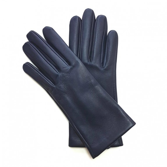 Leather gloves of lamb damson "CAPUCINE"