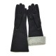 Leather gloves of shearling black "ZOIA"