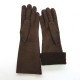 Leather gloves of shearling brown "ZOIA"