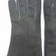 Leather gloves of sherling grey "ANASTASIA".