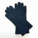 Gants en cuir d'agneau lainé noir "ANASTASIA".