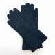 Leather gloves of sherling black "ANASTASIA".