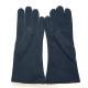 Gants en cuir d'agneau lainé noir "ANASTASIA".