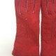 Gants en cuir d'agneau lainé rouge "ANASTASIA".