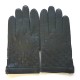 Leather gloves of lamb black "DAMIER".