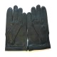 Leather gloves of lamb black "DAMIER".