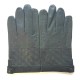 Leather gloves of lamb grey and black "DAMIER".