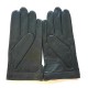 Leather gloves of lamb black "DAMIER".