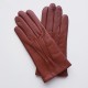 Gants en cuir d'agneau cognac "RAPHAËL".